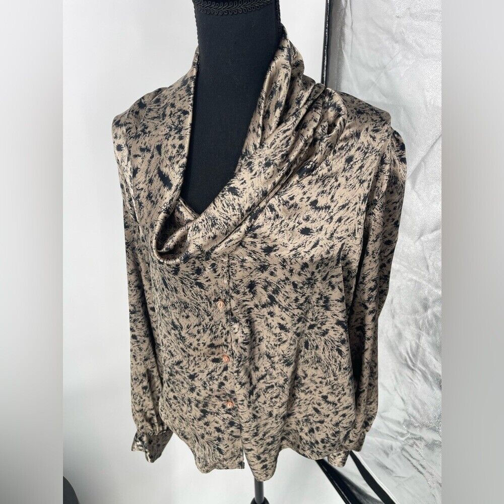 Adamo brown‎ and black blouse size 11,12 vintage